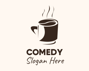 Cafeteria - Coffee Bean Hot Cup Mug logo design