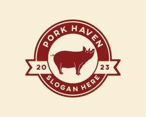 Pork Pig Meat logo design