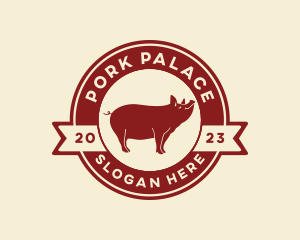 Pork Pig Meat logo design