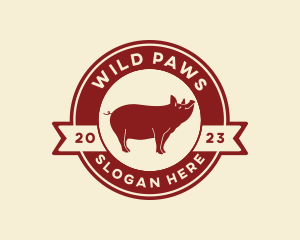 Pork Pig Meat logo design
