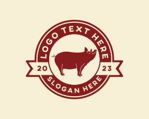 Butcher - Pork Pig Meat logo design