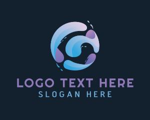 Global - Gradient Spiral Globe logo design