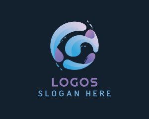 Organization - Gradient Spiral Globe logo design