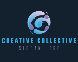 Gradient Spiral Globe logo design