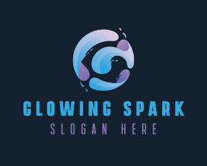 Gradient Spiral Globe logo design