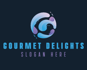 Gradient Spiral Globe logo design