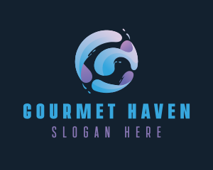 Gradient Spiral Globe logo design