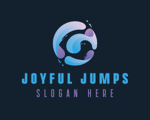 Gradient Spiral Globe logo design