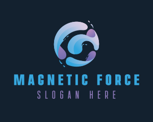 Gradient Spiral Globe logo design