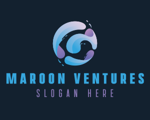 Gradient Spiral Globe logo design