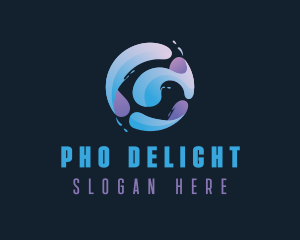 Gradient Spiral Globe logo design