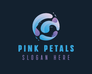 Gradient Spiral Globe logo design