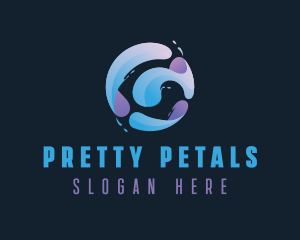 Gradient Spiral Globe logo design