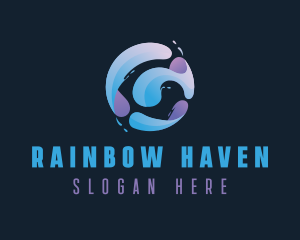 Gradient Spiral Globe logo design