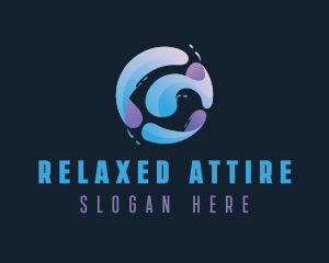 Gradient Spiral Globe logo design