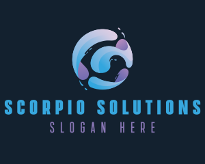 Gradient Spiral Globe logo design