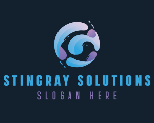 Gradient Spiral Globe logo design