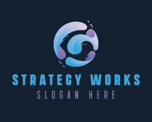 Gradient Spiral Globe logo design