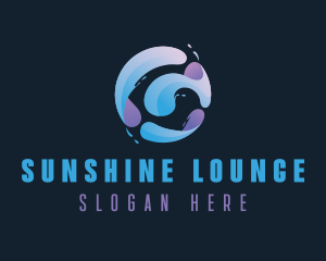 Gradient Spiral Globe logo design