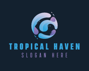 Gradient Spiral Globe logo design