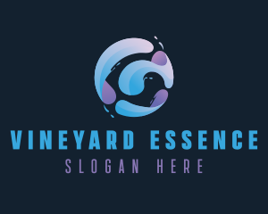 Gradient Spiral Globe logo design