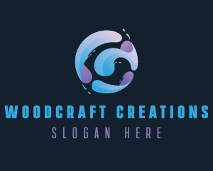 Gradient Spiral Globe logo design