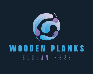 Gradient Spiral Globe logo design