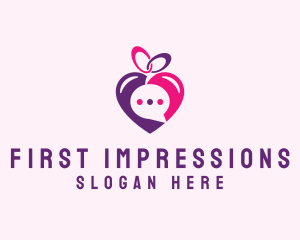 Online Dating Love Message logo design