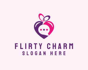 Flirt - Online Dating Love Message logo design