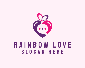 Online Dating Love Message logo design