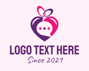 Flirt - Online Dating Love Message logo design