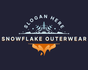 Snowflake Flame HVAC logo design