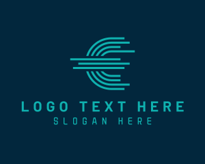 Telecom - Digital Tech Letter E logo design