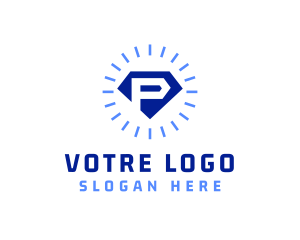 Shiny Crystal Letter P  Logo