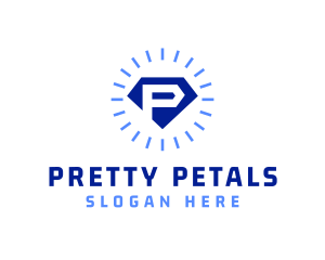 Shiny Crystal Letter P  logo design