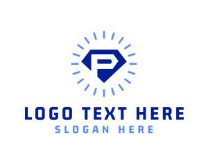 Cube - Shiny Crystal Letter P logo design