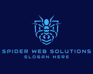 Arachnid - Spider Tech Shield logo design