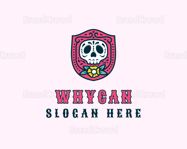 Skull Flower Tomb Logo