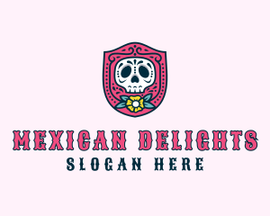 Mexico - Skull Flower Tomb logo design