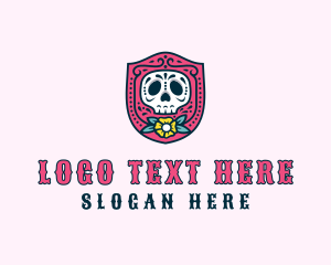 Skull Flower Tomb Logo