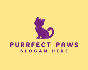 Kitten Cat Feline logo design