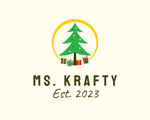 Merry - Christmas Tree Gifts logo design