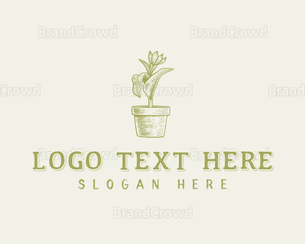 Flower Plant Backyard Logo