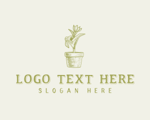 Flower Plant Backyard Logo