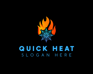 Cooling Heating HVAC logo design