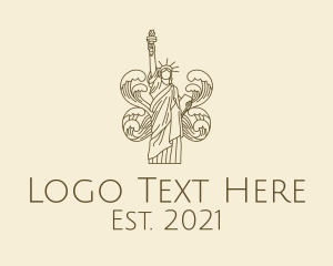 Tour - Wave Liberty Statue logo design