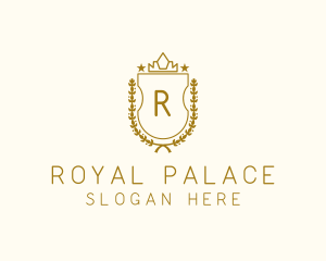 Luxury Crown Shield Wreath logo design