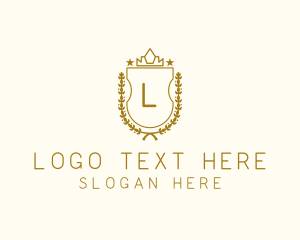 Brand - Luxury Crown Shield Wreath logo design