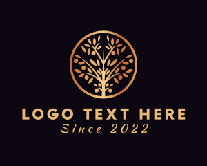 Tree - Gold Metallic Tree logo design