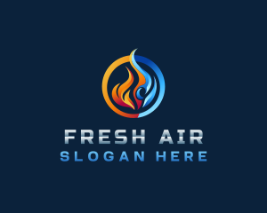 Heating Cooling Temperature logo design